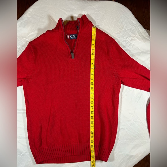 Chaps Men’s 1/4 Zip Mock Neck Sweater Red Medium - Picture 5 of 6